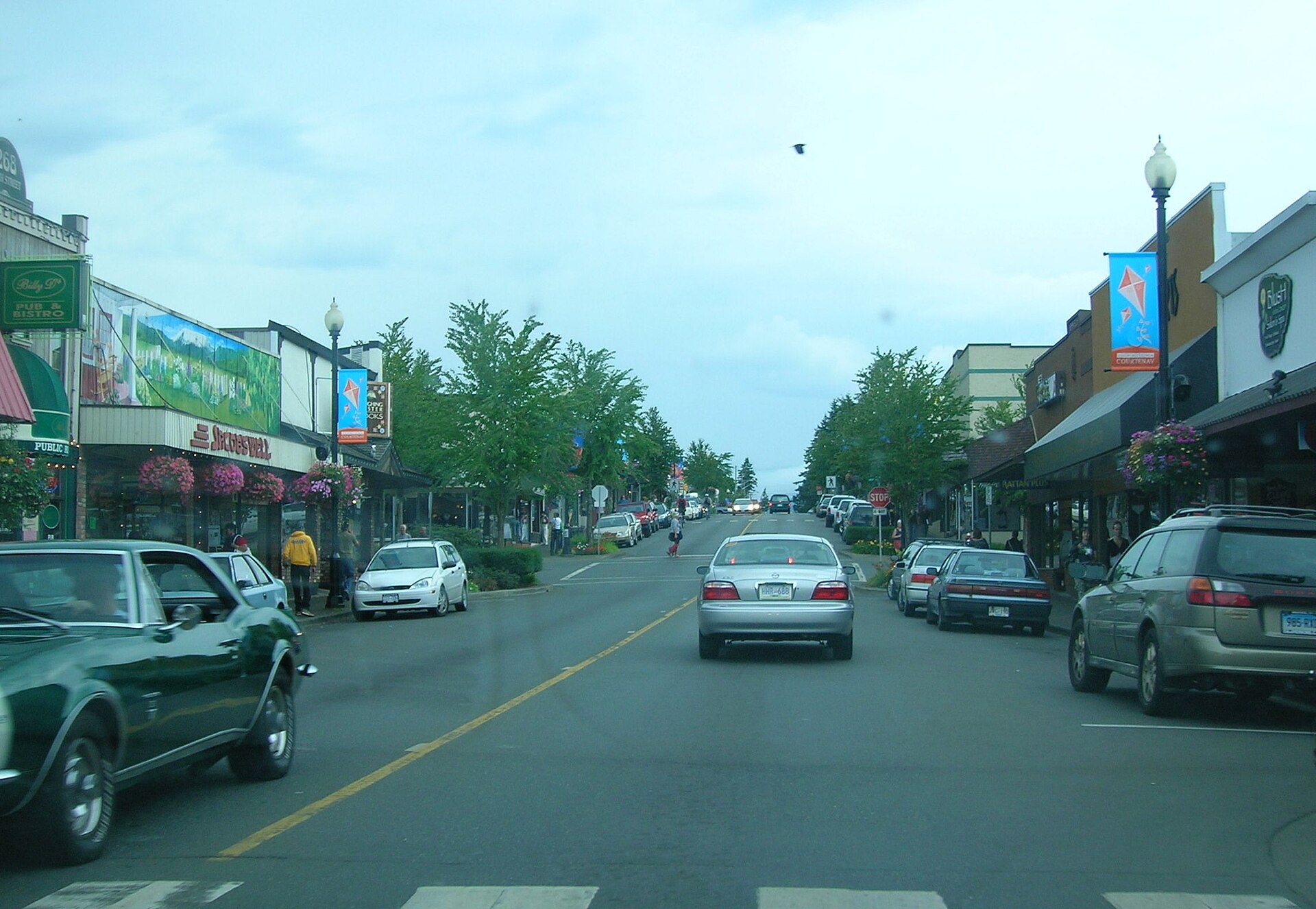 Local streets in Courtenay BC downtown