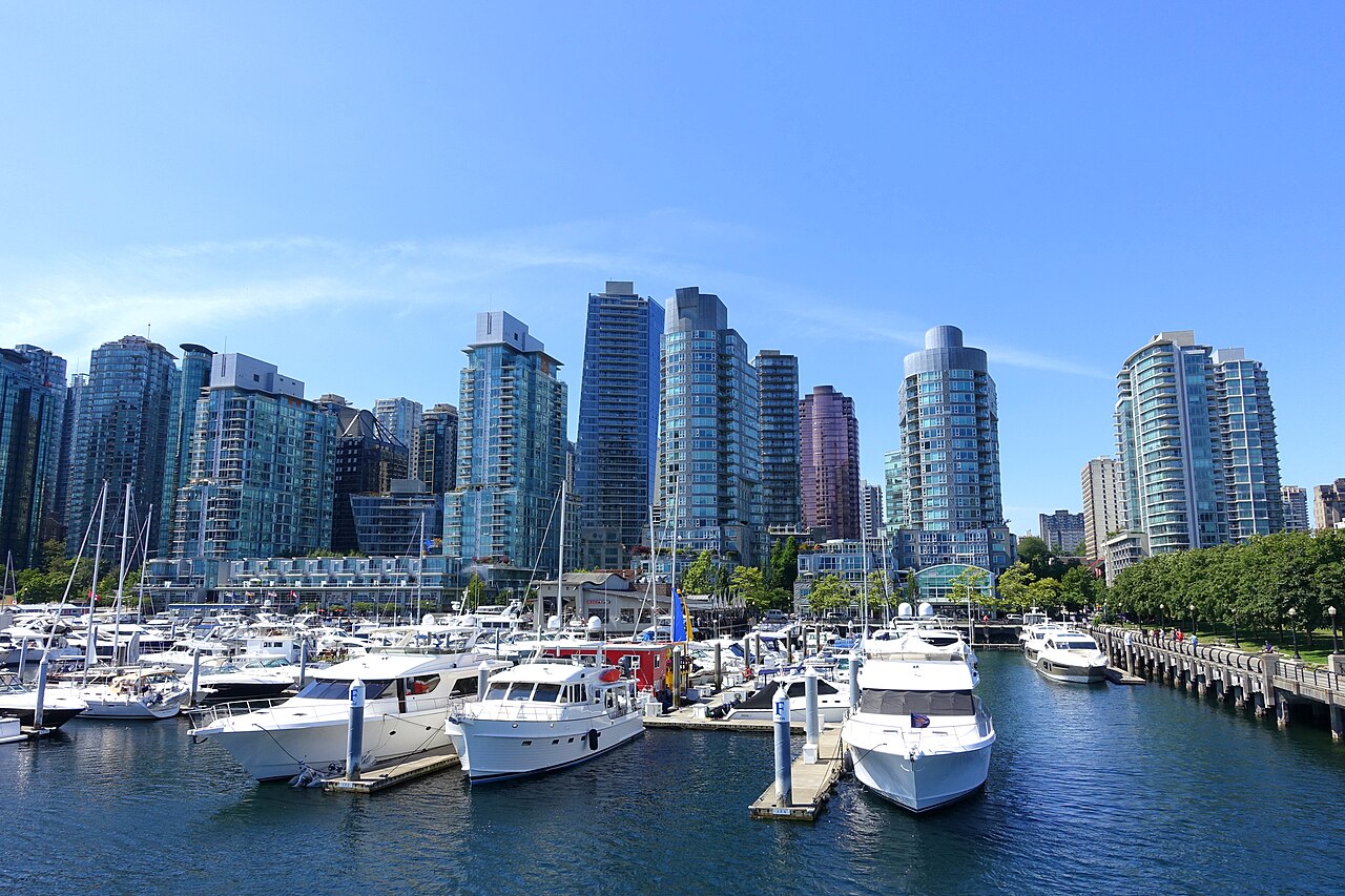 Vancouver condo towers near the Coal Harbour waterfront