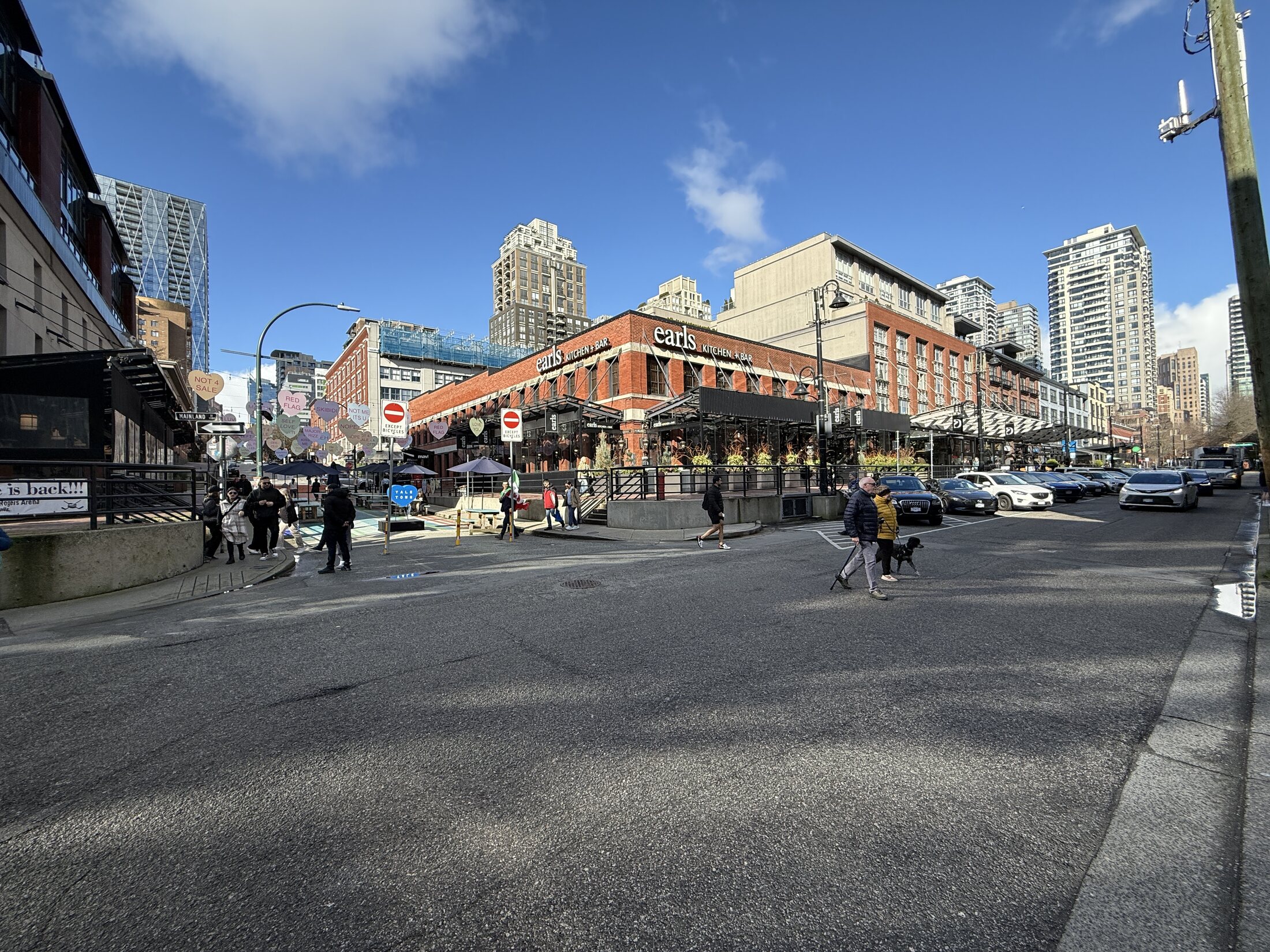 Brick buildings and streetscape in Yaletown, Vancouver
